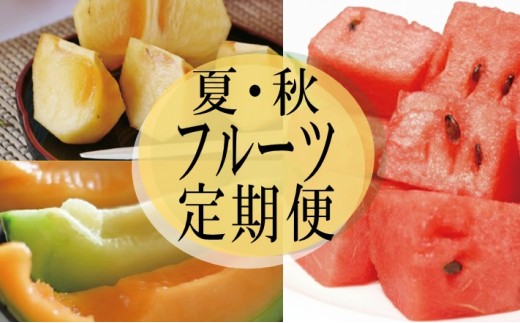 ≪3回定期便≫ 自然の恵み 夏・秋フルーツ定期便2026 6月下旬～7月上旬 小玉スイカ 姫甘泉 7月中旬～7月下旬 彩りメロン 青肉 赤肉 10月中旬～11月下旬 柿 計3回 山形県酒田産 頒布会 果物 西瓜 すいか かき カキ 平種無し柿 JAそでうら　SE0505