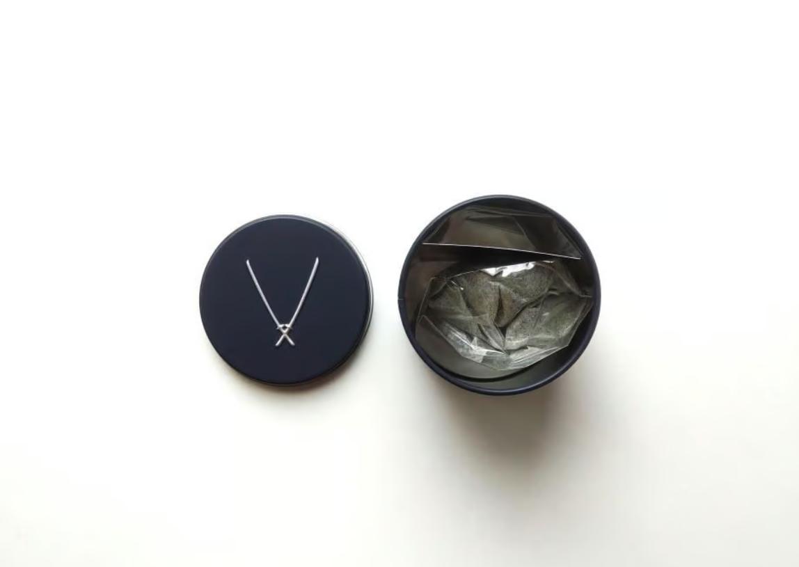 ティーバッグ 褐茶 缶 14g バッグ 14g （テトラポッド型2g計14袋） セット お茶 テトラポッド ノンカフェイン 藍色 藍 紺 日本茶 紅茶 小分け ティータイム 茶葉 リラックス 飲料 茶