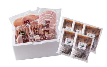 J27　但馬牛 ハンバーグ と 宍粟ハム の グルマン セット 【 但馬牛 国産 黒毛和牛 ハム デミグラスソース 冷凍 牛肉 豚肉 贈り物 ギフト 】