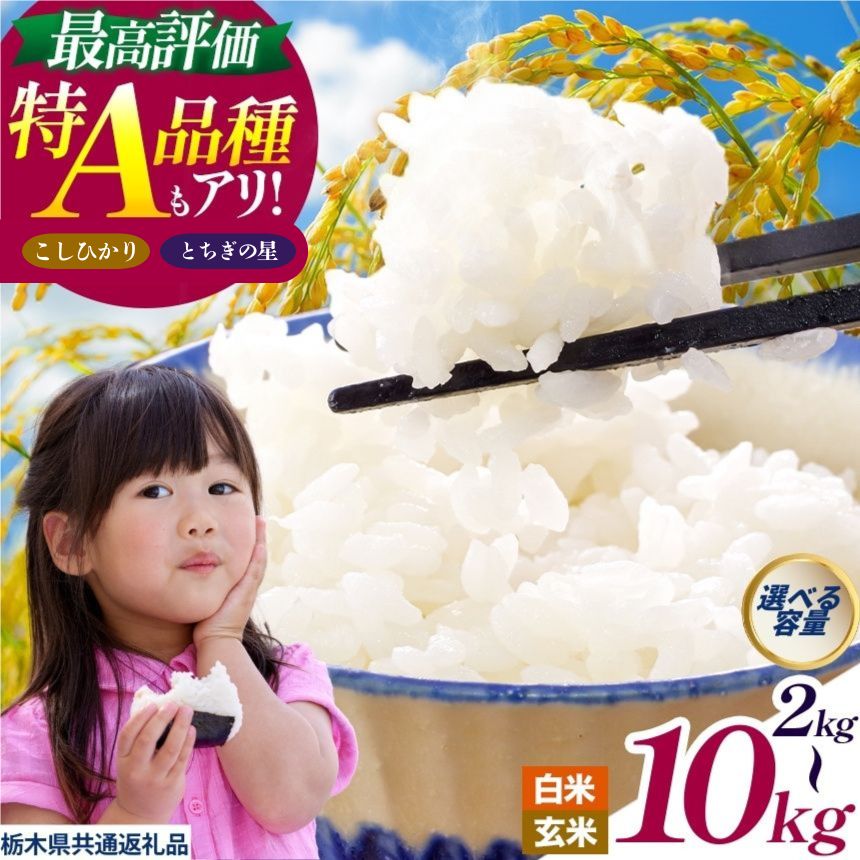 【ふるさと納税】2026年先行予約開始！お米 白米 玄米 こしひかり 選べる | 米 こめ コメ コシヒカリ とちぎの星 いちご 農家さん応援米 こしひかり 訳あり 2kg 4kg 5kg 10kg | 数量限定 人気 栃木県 真岡市 送料無料 栃木県共通返礼品