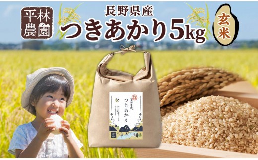 令和7年産 つきあかり 玄米 5kg×1袋 長野県産 米 精米 お米 ごはん ライス 甘み 農家直送 産直 信州 人気 ギフト お取り寄せ 平林農園 送料無料 長野県 大町市