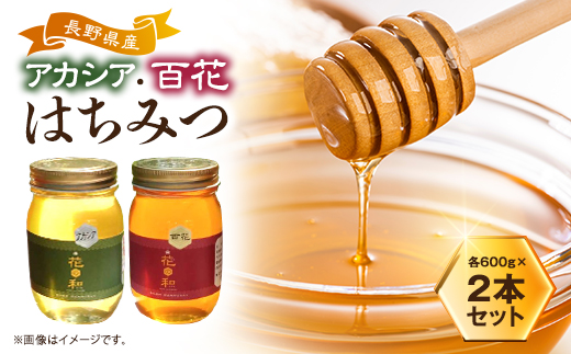 
信州産アカシアはちみつ600g・百花はちみつ600gセット【1416540】
