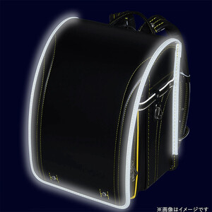 【クロ×イエローステッチ＊背クロ】フィットちゃんランドセル　グッドボーイ安ピカッ楽ッション