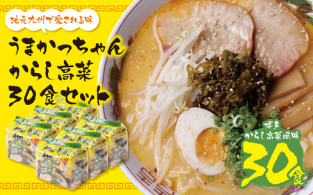 W55-36 うまかっちゃん 豚骨ラーメン＜博多からし高菜風味＞(5袋×6)30食 【DYU】 【fukuchi00】