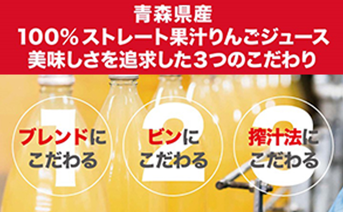 【りんごジュース定期便】林檎倶楽部 無添加製法 6本セット×3か月（1L×6本×3回）