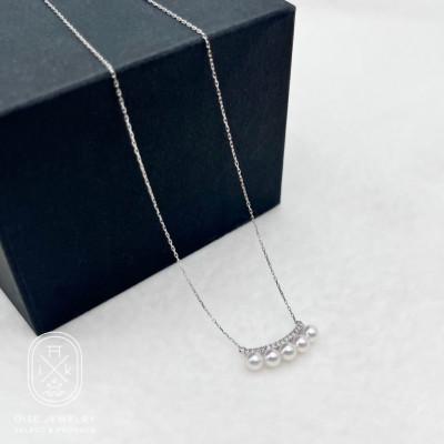 ふるさと納税 伊勢市 PT900/850ダイヤモンド0.07ct アコヤ真珠ペンダント3.5mmUP　1889