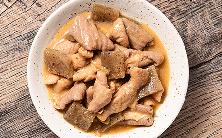 群馬で人気らーめん屋 笑吉（えみきち） 味噌が決め手こだわりのもつ煮 下仁田こんにゃく入り！ 計6袋 F21K-486