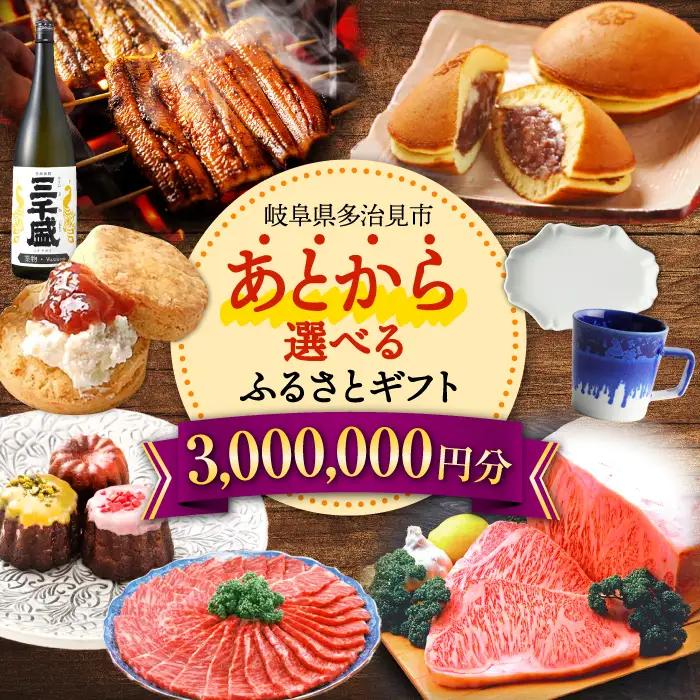 【あとから選べる】 岐阜県多治見市ふるさとギフト 300万円分  飛騨牛 日本酒 スイーツ 美濃焼 あとから ギフト[TDA041]