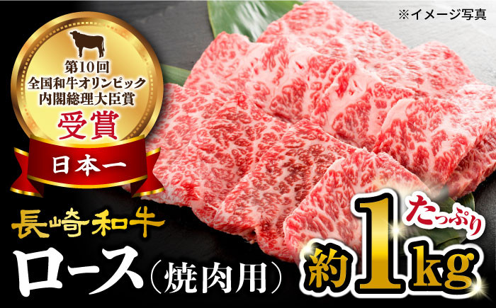 
【 訳あり 】 長崎和牛 ロース 焼肉 用 約1000g＜大西海ファーム＞ [CEK133]
