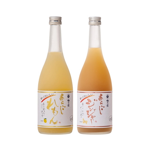 
            割って楽しむ あらごしジンジャー+あらごしれもん 720mL 2本 セット ／ 梅乃宿酒造 リキュール 国産 奈良県 葛城市
          