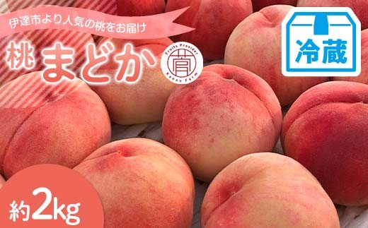 【2026年出荷分先行予約】<冷蔵配送>福島県産 まどか 約2kg (5～7玉) 菅野農園FruitsProvider 大玉 固め 伊達の桃 桃 フルーツ 果物 もも モモ momo F21C-264