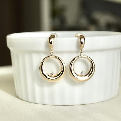 ふるさと納税 甲府市 【ジュエリー】K10 イエローゴールド ダイヤモンドサークルピアス 保証書付 SE-2280 |  | 01