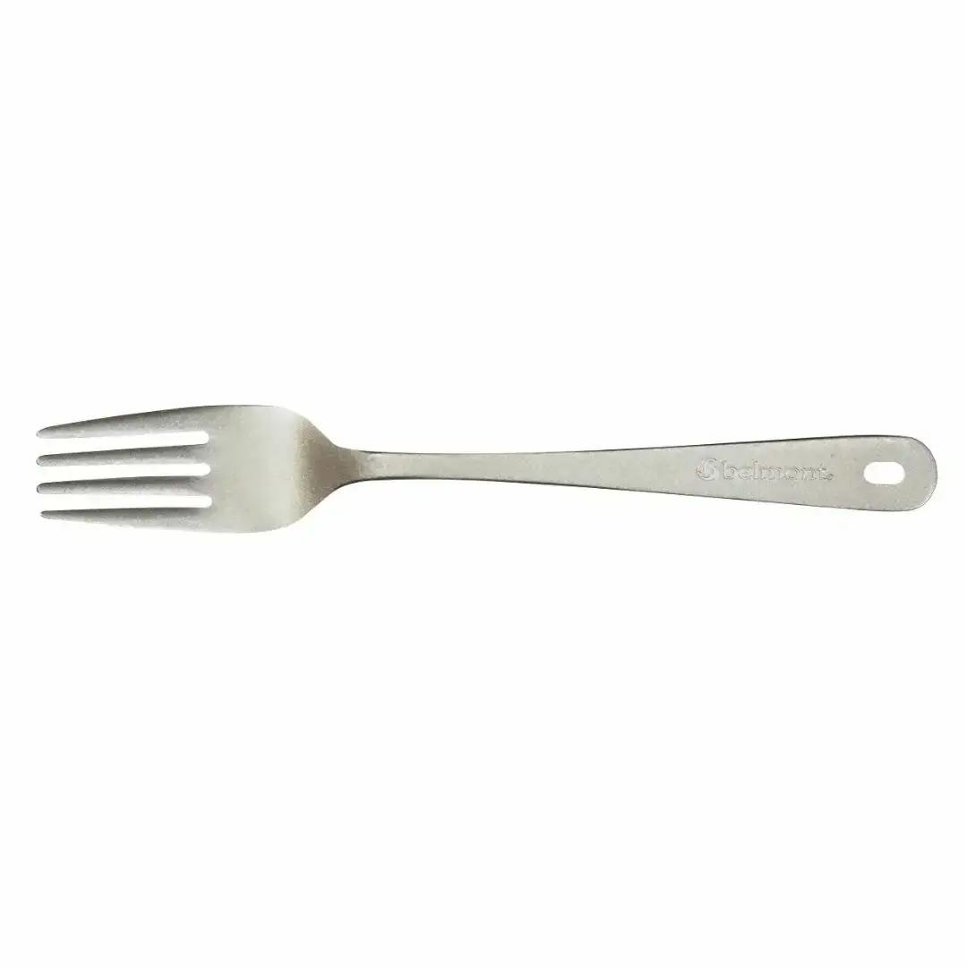 [ベルモント]チタンカトラリー 3Pセット アウトドア用品 キャンプ用品 スプーン フォーク ナイフ 食器 野外 持ち運び  ケース付き 軽量【010S758】