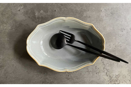 【美濃焼】fiorire-フィオリーレ- オーバルプレート×オーバルボウル 4点セット（indigoblue×iceblue）【Felice-フェリーチェ-藤田陶器】食器 楕円皿 パスタ皿 サラダボウ