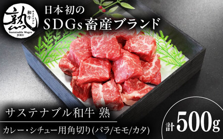 牛肉 サステナブル和牛 角切り カレー・シチュー用（モモ/カタ/バラ） 500g  [AIAT017] 