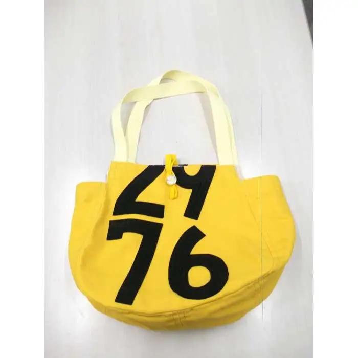 【競走馬調教用ゼッケン使用：ゼッケンバッグ】　トートバッグＬ【3-黄色ゼッケン×黒文字】