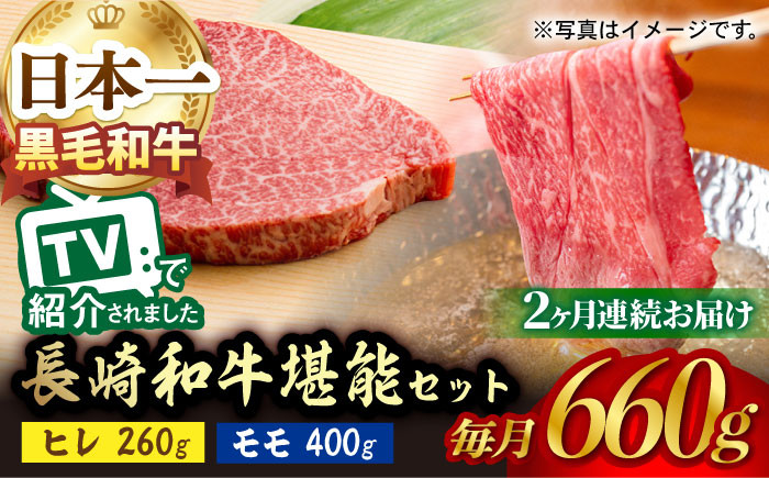 NA57 【全2回定期便】超入手困難！大人気フィレ肉！長崎和牛ヒレステーキ&モモしゃぶセット-1