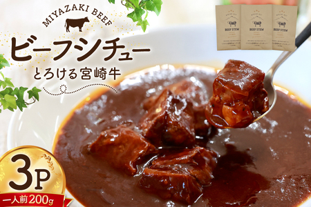 ビーフシチュー レトルト 宮崎牛ビーフシチュー 3P セット