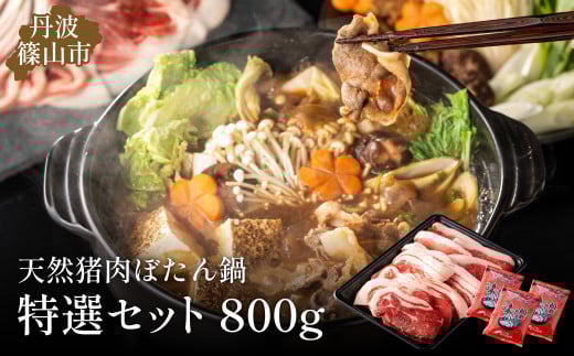 【12/17迄年内発送 ・選べる配送月】ぼたん鍋 国産天然猪肉  【食べ比べ 特選】 ( 冷凍 800g 4~5人前 特製味噌付き ）丹波篠山の老舗 おゝみや おおみや いのしし 猪鍋 牡丹鍋 ボタン鍋 ジビエ