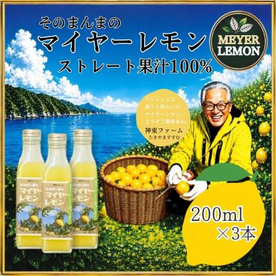 ふるさと納税 岩国市 そのまんまのマイヤーレモン果汁100%　200ml×3本
