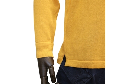 ブリージング丸首長袖プルオーバー マスタード XL |五泉市 プルオーバー