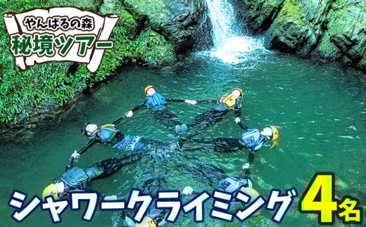 やんばるの森　秘境ツアー【シャワークライミング】4名様 やんばる アドベンチャー 秘境 探検 冒険 大自然 カヤック 沢のぼり 川遊び 滝つぼ遊び やんばる国立公園 亜熱帯 ジャングル ガイド付き 手軽に参加 非日常 特別 ヤンバルエクスペリエンス やんばる観光 東村