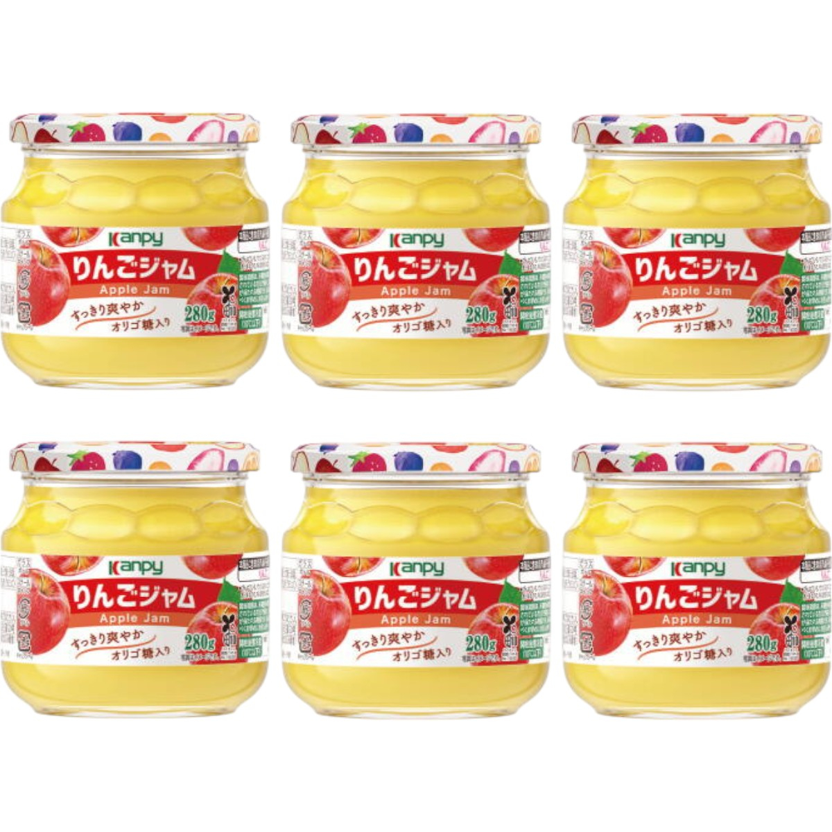 
                  カンピー　りんごジャム 280ｇ 1ケース（6本入）　兵庫県 丹波篠山市 カンピー ギフト 朝食 果実ジャム フルーツジャム りんごジャム オリゴ糖配合 トースト ヨーグルト 家族向け まとめ買いに 
                