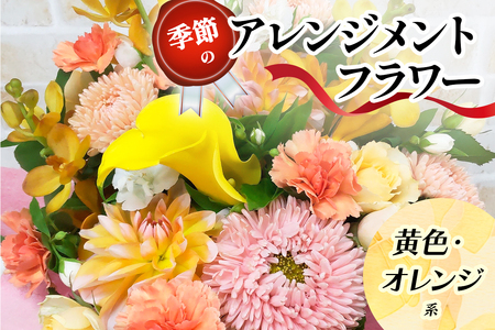 季節のアレンジメントフラワー黄色・オレンジ系｜黄色・オレンジ系 [0209] お祝い お花 花束 プレゼント 花