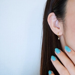 K18(18金) イエローゴールド 2WAY ピアス 地金 ホワイトトパーズ フープピアス(直径10mm) 保証書付 SMK-5249 SWAD099-wtp