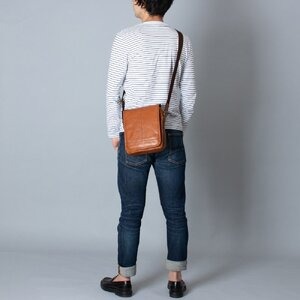 豊岡鞄　皮革縦型フラップSD（ブラウン） 696973