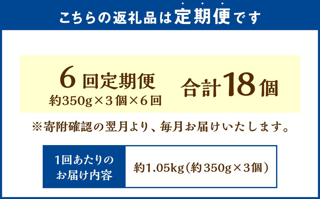 【6回定期便】北海道フロマージュ（アップル） 約1.05kg（約350g×3個）
