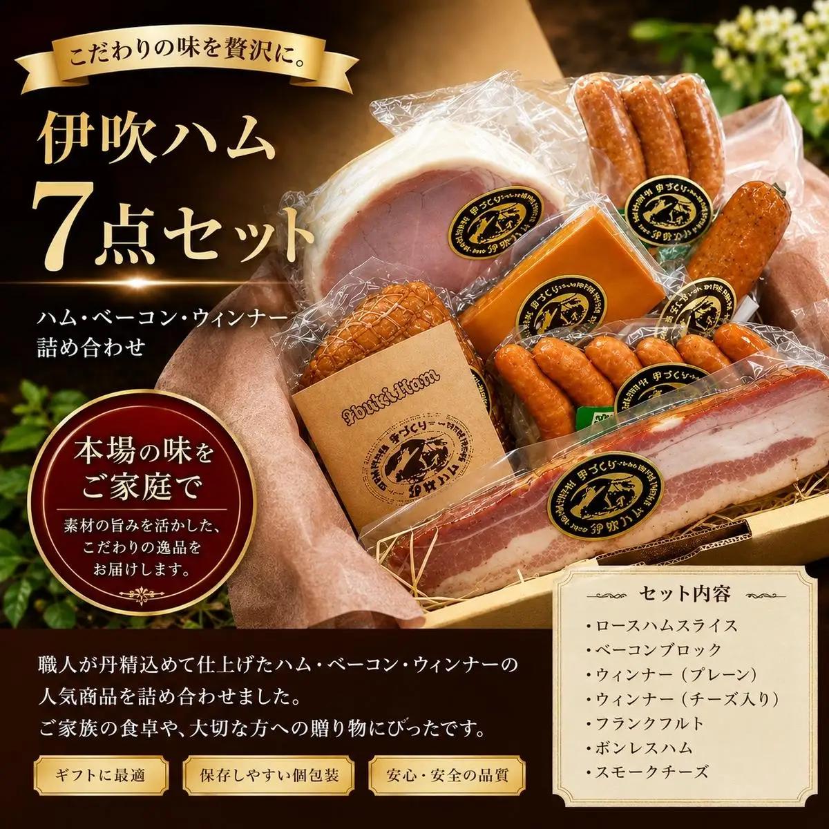 伊吹ハム 7点セット ベーコン ウインナー 豚肉 伊吹ハム 【7点セット 詰め合わせ】