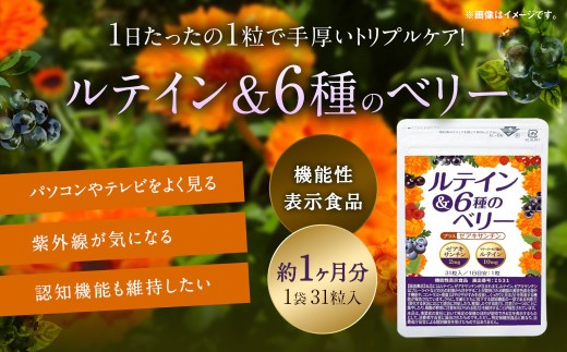 ≪機能性表示食品≫ 認知機能も維持できる ルテイン ＆ 6種のベリー 1袋 ／ ベリー サプリ サプリメント ゼアキサンチン 紫外線 認知機能 九州 福岡県 直方市