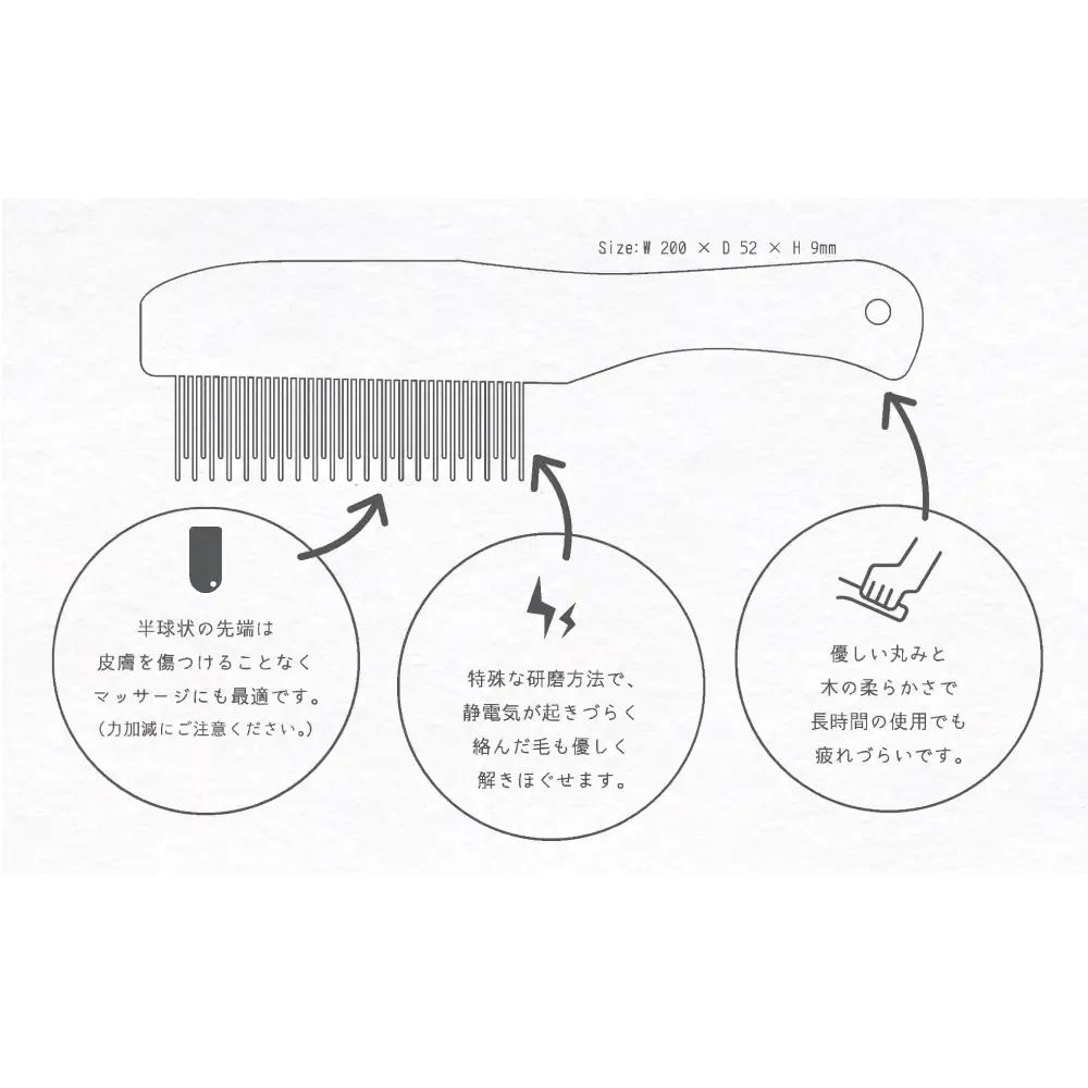 StainlessWoodCombわんにゃん(ステンレスウッドコームわんにゃん)(名前刻印入り)  富山県 氷見市 櫛 コーム 杉 ステンレス 日用品 ペット