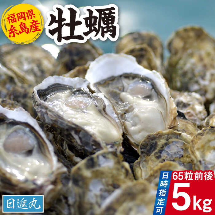 【ふるさと納税】福岡県糸島産・殻付き牡蠣 加熱用 5kg(65粒前後) 糸島 日進丸 [AWA007-7] 23000円