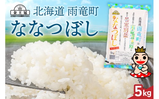 令和7年産 金王冠 精米 雨竜町ななつぼし 5kg 北海道 おにぎり お弁当 特A おいしい R7U013-001