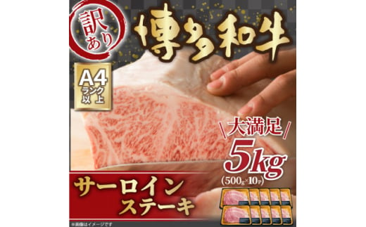 訳アリ!＜A4～A5＞博多和牛サーロインステーキ　5kg(250g2枚入り×10パック)(糸田町)【1169483】