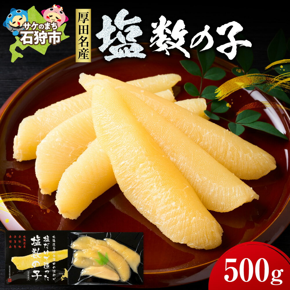 【ふるさと納税】《レビューキャンペーン》贈り物 ギフト　厚田水産 厚田区の漁師が塩だけで造った「塩数の子」（500g）　北海道 石狩市 いしかり 数の子 カズノコ ニシン数の子 塩カズノコ 塩かずのこ 魚卵 高級 ギフトセット（のし対応可）