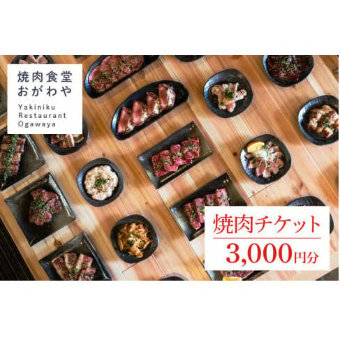 DR001 おがわや焼肉チケット 3000円分