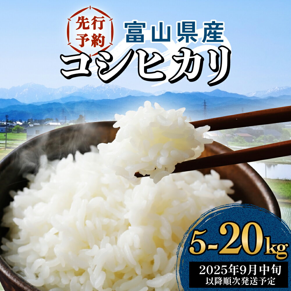 【ふるさと納税】＜先行予約＞富山県産 コシヒカリ 5-20kg 精米 ＜2025年9月中旬以降順次発送予定＞ 富山県 氷見市 米 コシヒカリ