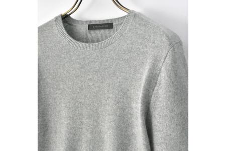 ベビーカシミヤ　クルーネックセーター　レディース　Mサイズ　【グレー】 【178008-1】 ｶｼﾐﾔ 天然素材 ｾｰﾀｰ 服 国産 国内製造 ﾍﾞﾋﾞｰｶｼﾐﾔ
