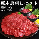 【ふるさと納税】馬刺し 500gセット 赤身 300g ユッケ 200g 県内肥育 馬肉 肉 お肉 馬刺 ヘルシー おつまみ 冷凍 セット 新鮮 濃厚 うま味 お酒 おつまみ あっさり 人気 お取り寄せ お取り寄せグルメ 熊本県 宇土市 送料無料