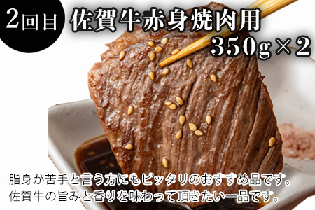 「全3回定期便」佐賀牛赤身セット 寄付の翌月から3回お届け 牛肉 スライス 焼肉 ステーキ ギフト「2023年 令和5年」