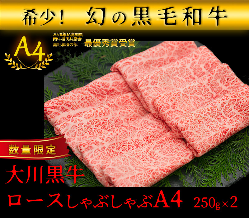 
【ふるさと納税】国産黒毛和牛　地鶏 大川黒牛＆土佐はちきん地鶏しゃぶしゃぶセット　大川黒牛ロースしゃぶしゃぶ用スライスA4 300g×2　計600g　土佐はちきん地鶏むね肉のしゃぶしゃぶ 400g　計1kg　数量限定
