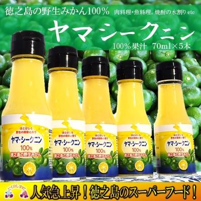 ふるさと納税 徳之島町 〜野生の島みかんの味〜徳之島のヤマ・シークニン果汁(70ml×5本)