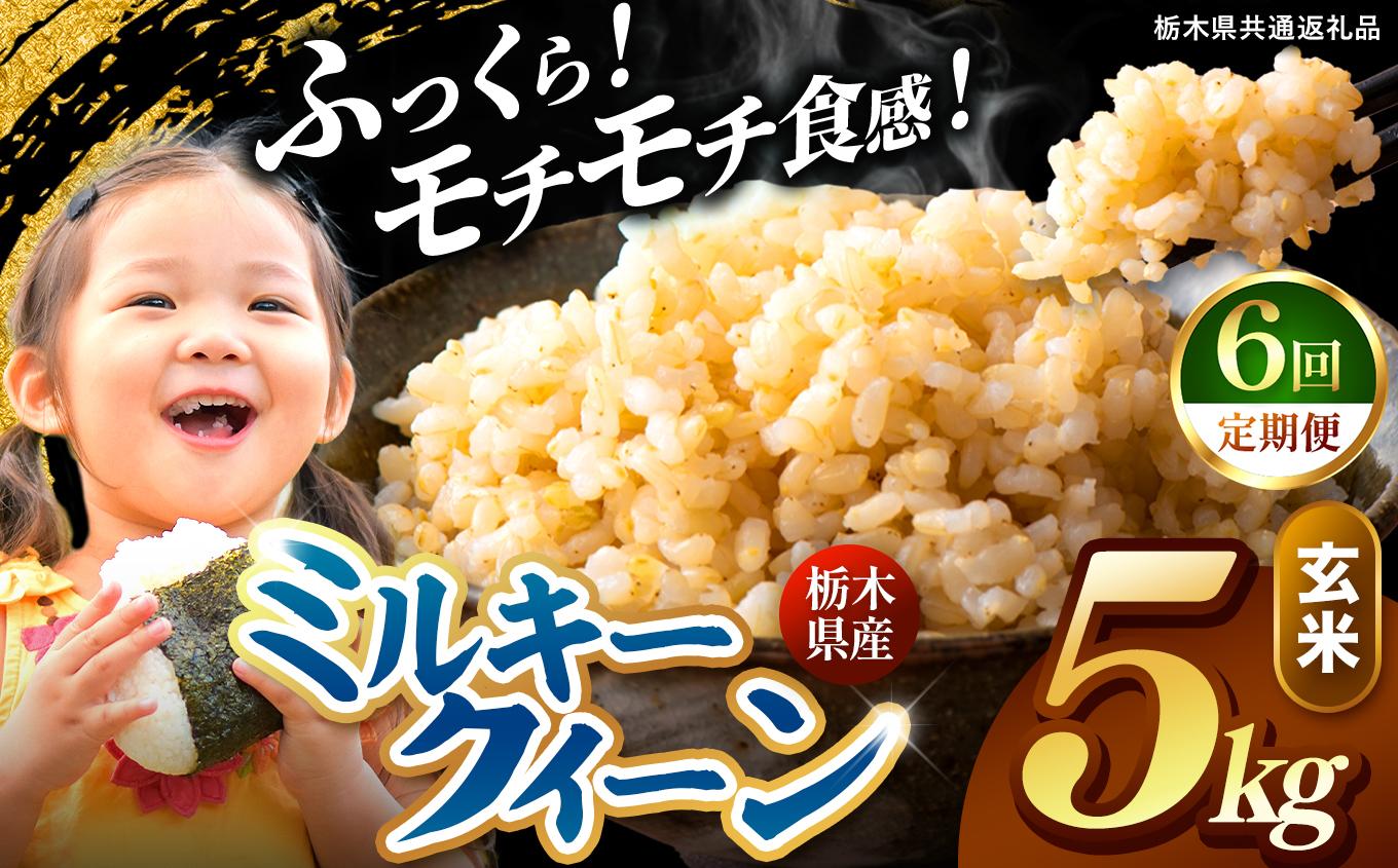 【定期便6回】栃木県産 ミルキークイーン 玄米 5kg 2026年 先行予約 | 栃木県 矢板市 【6回】玄米 5kg | 69600円