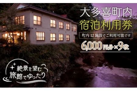 W18002 大多喜町内宿泊利用券6000円分 9枚/ 旅館でゆっくり宿泊利用券 千葉県宿泊利用券 ふるさと納税宿泊利用券