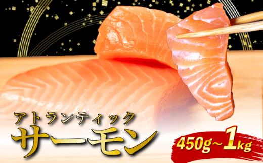アトランティック サーモン 450g - 480g 魚 海鮮 刺し身 刺身 鮭 さけ サケ シャケ おすすめ ふるさと 海鮮食品 魚介類 魚介 ランキング 贈答用 ギフト 新鮮 生食 サーモン 発送時期 小分け ブロック 鮮度抜群 柵 海鮮丼 冷凍
