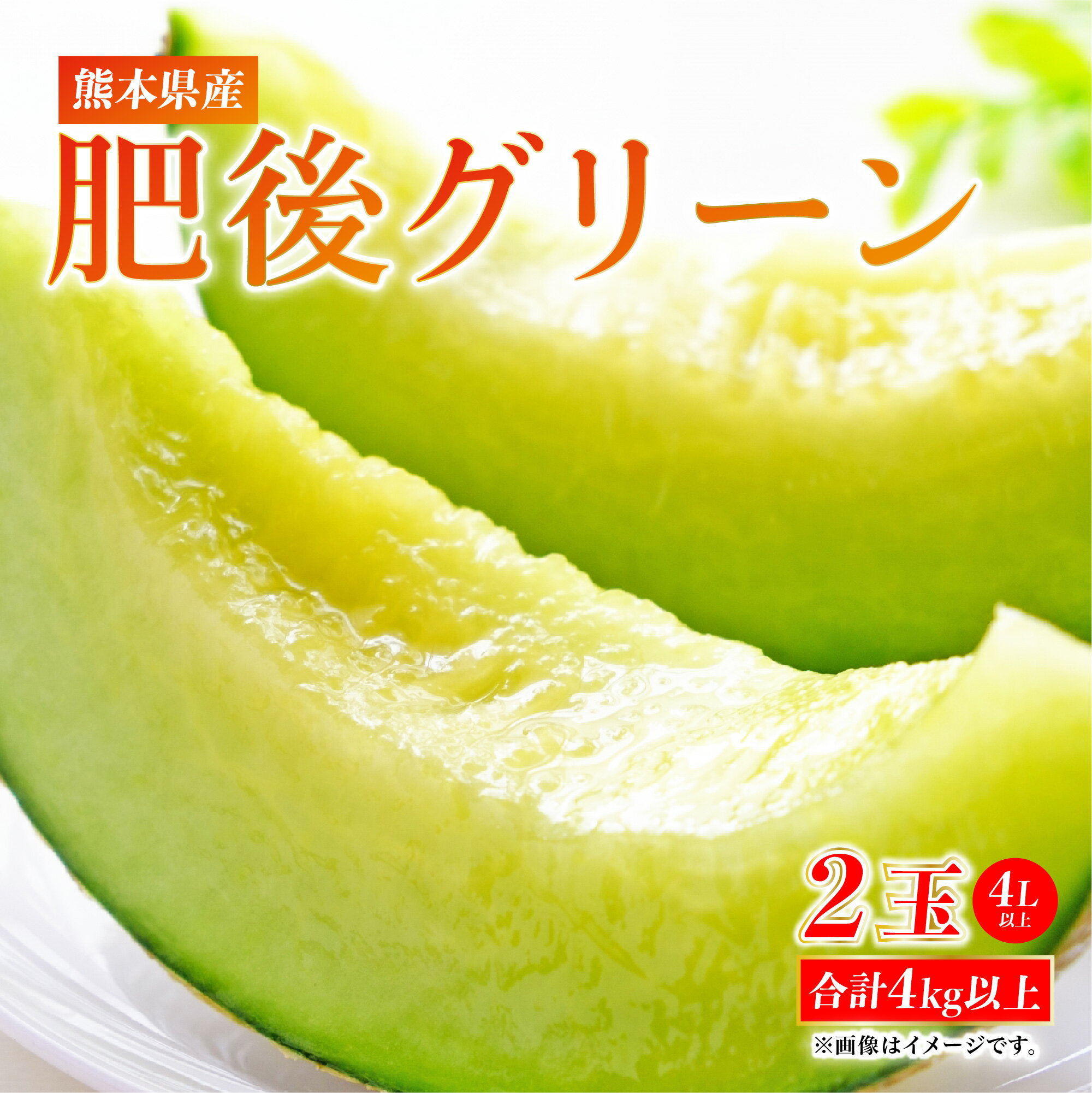【ふるさと納税】 肥後グリーンメロン 2玉 4L以上（ 合計 4Kg以上 ） 熊本県産 メロン 果物 フルーツ 肥後グリーン フレッシュ ジューシー 甘い 糖度 旬の果物 あふれる果汁 デザート 送料無料