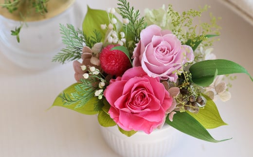 プリザーブドフラワー プリフラギフトボックスS ピンク